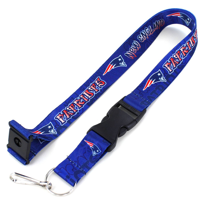 NFL New England Patriots Graffiti Lanyard Keychain ID Holder NFL Fan Accessory