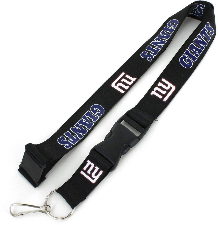 NFL New York Giants Team Lanyard Keychain ID Holder NFL Fan Accessory, Black