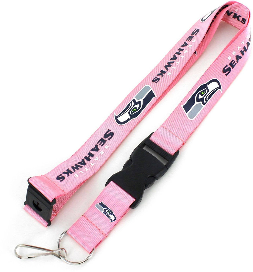 NFL Seattle Seahawks Team Lanyard Keychain ID Holder NFL Fan Accessory, Pink