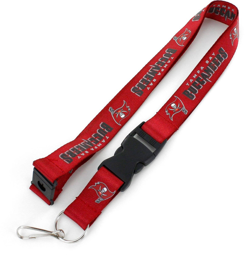 NFL Tampa Bay Buccaneers Team Lanyard Keychain ID Holder NFL Fan Accessory, Red
