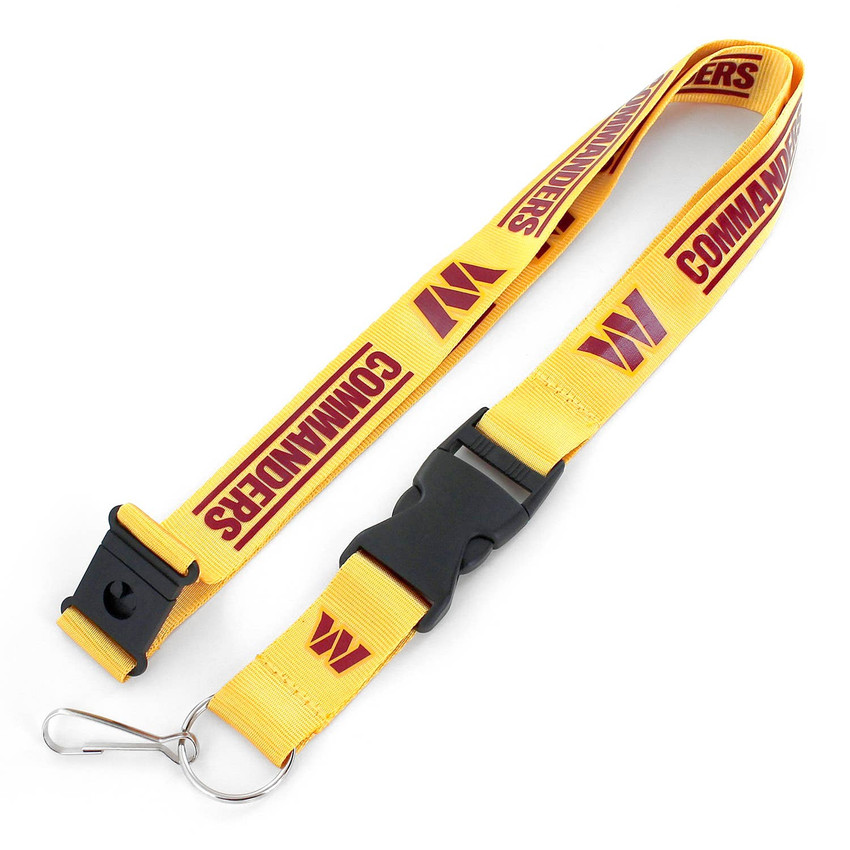 NFL Washington Commanders Team Lanyard Keychain ID Holder NFL Fan Accessory, Yellow