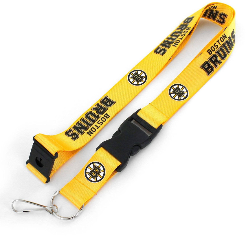 NHL Boston Bruins Team Lanyard Keychain ID Holder NHL Fan Accessory, Yellow
