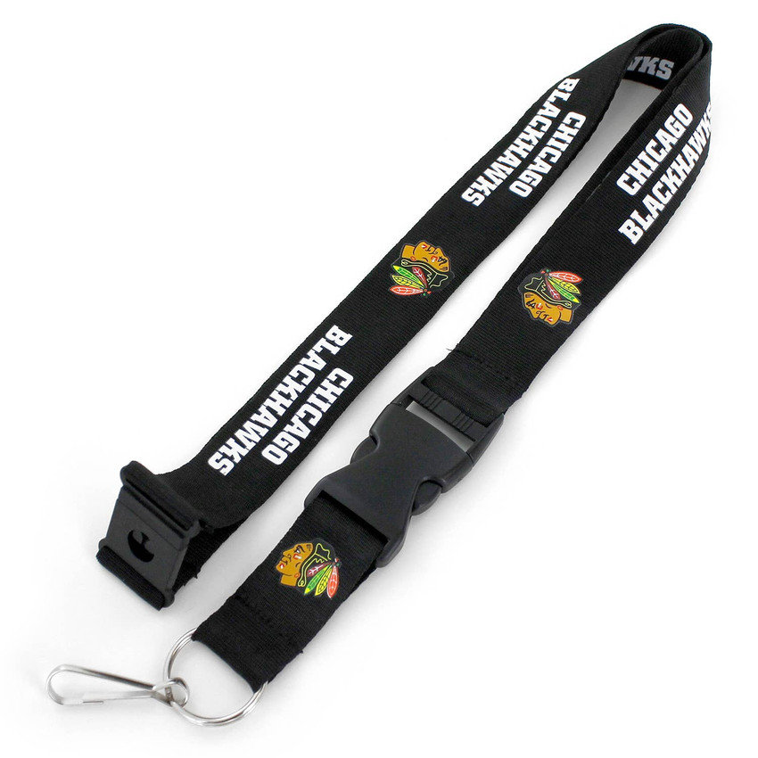 NHL Chicago Blackhawks Team Lanyard Keychain ID Holder NHL Fan Accessory, Black