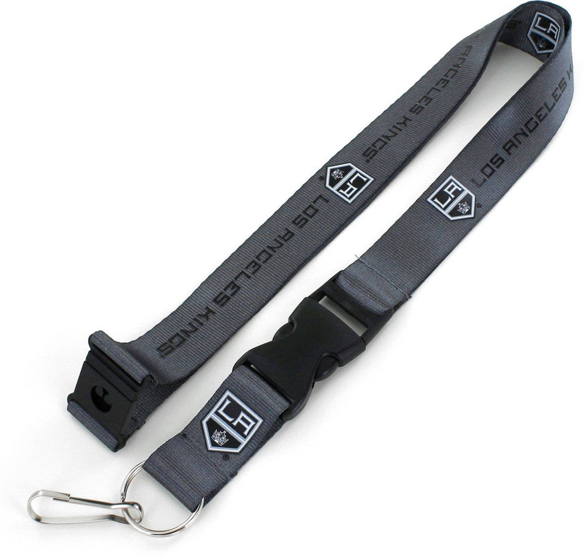 NHL Los Angeles Kings Team Lanyard Keychain ID Holder NHL Fan Accessory, Charcoal