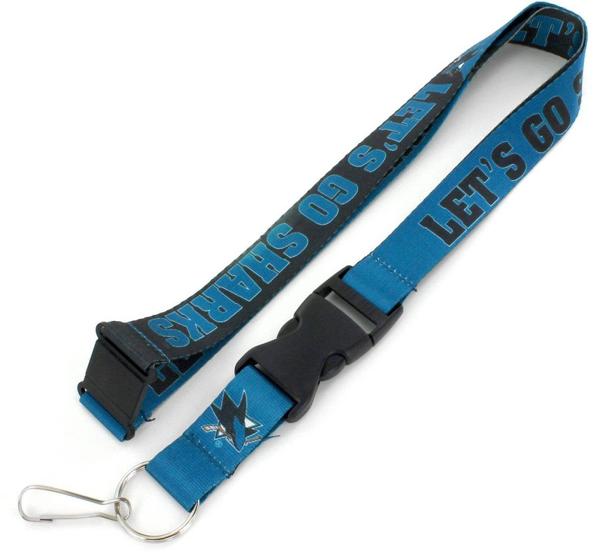 NHL San Jose Sharks Slogan Lanyard Keychain ID Holder NHL Fan Accessory