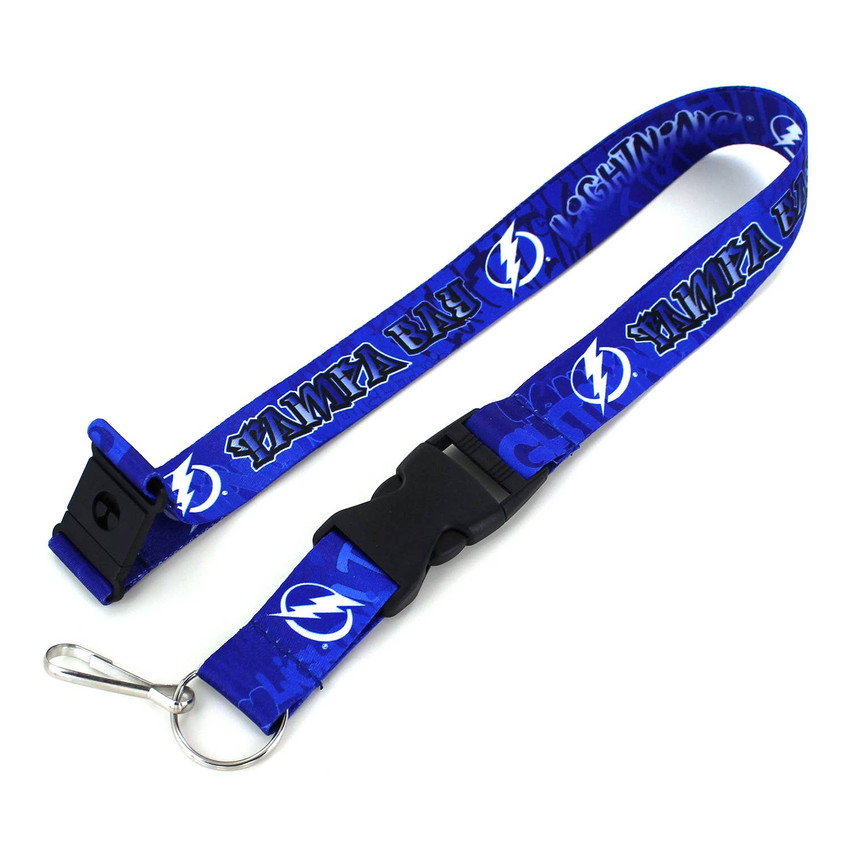 NHL Tampa Bay Lightning Graffiti Lanyard Keychain ID Holder NHL Fan Accessory