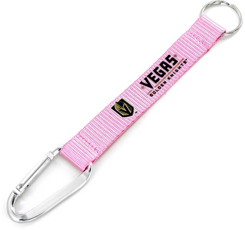 NHL Vegas Golden Knights Pink Carabiner Lanyard Keychain ID Holder NHL Fan Accessory Keychain