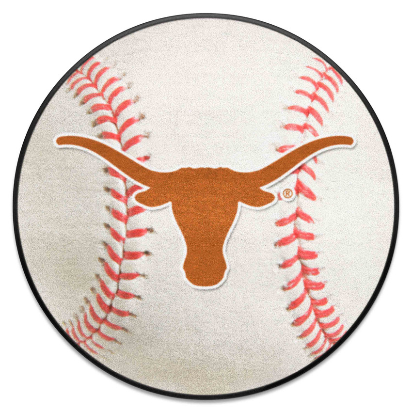 Texas Longhorns Baseball Rug - 27in. Diameter A