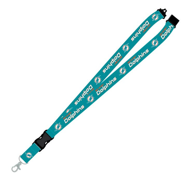 Miami Dolphins Team Logo Lanyard Keychain ID Holder NFL Fan Accessory