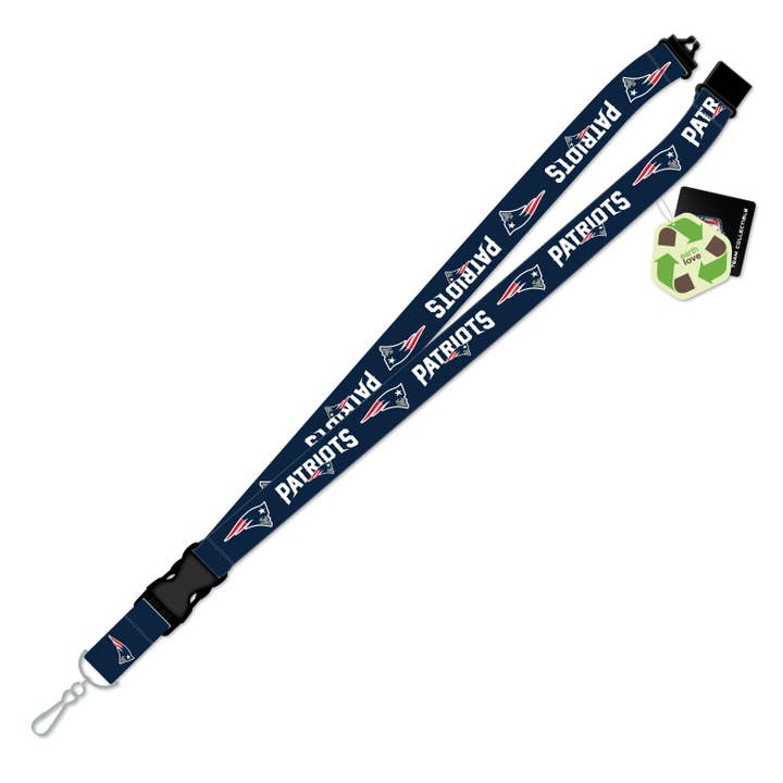 New England Patriots Team Logo Lanyard Keychain ID Holder NFL Fan Accessory