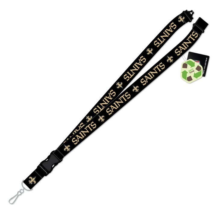 New Orleans Saints Team Logo Lanyard Keychain ID Holder NFL Fan Accessory
