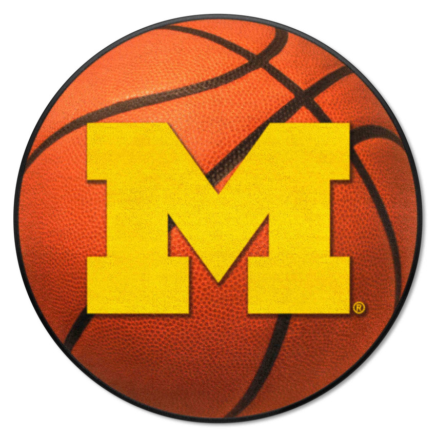 Michigan Wolverines Basketball Rug - 27in. Diameter A