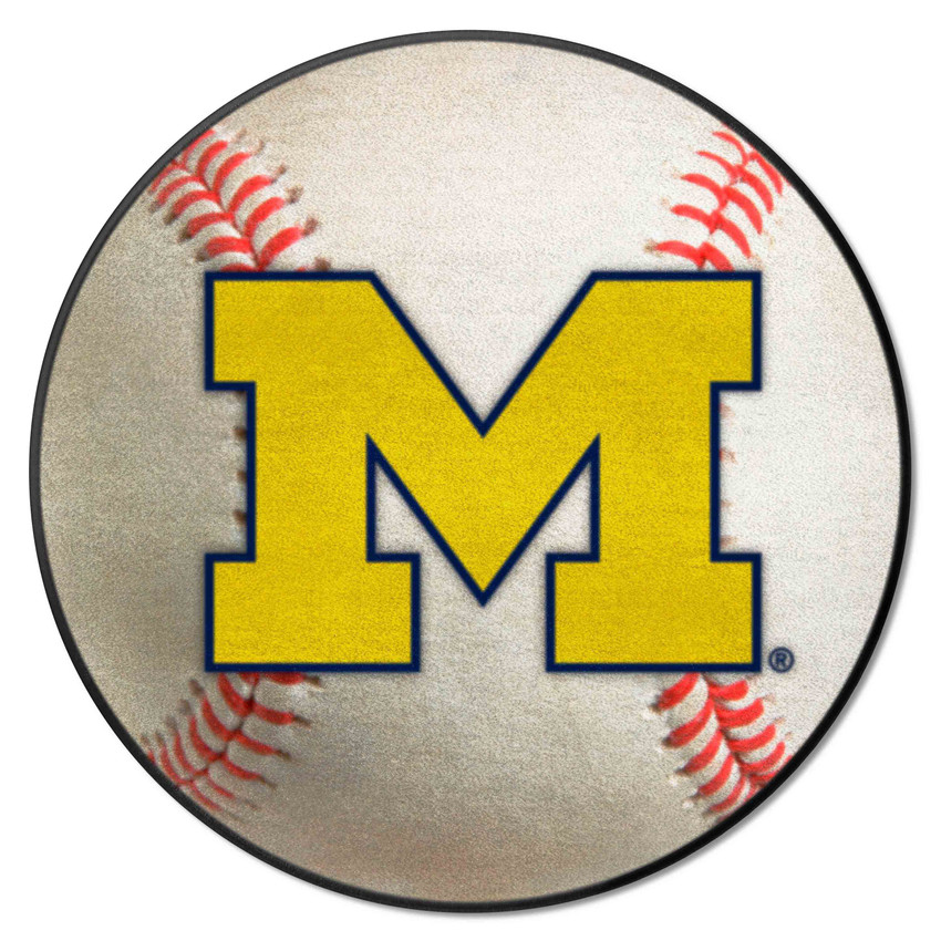 Michigan Wolverines Baseball Rug - 27in. Diameter A