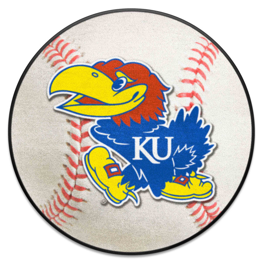 Kansas Jayhawks Baseball Rug - 27in. Diameter A