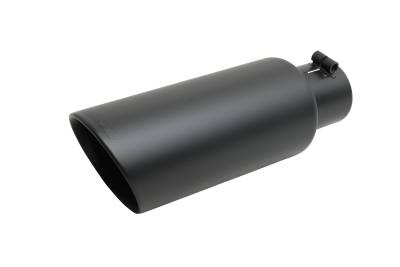 Gibson Black Ceramic Coated Double Wall Angle Cut Exhaust Tip 2.25" Inlet 4" Outlet 6.5" Length 500433-B