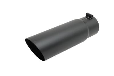Gibson Black Ceramic Coated Single Wall Angle Cut Exhaust Tip 3" Inlet 5" Outlet 12" Length 500554-B