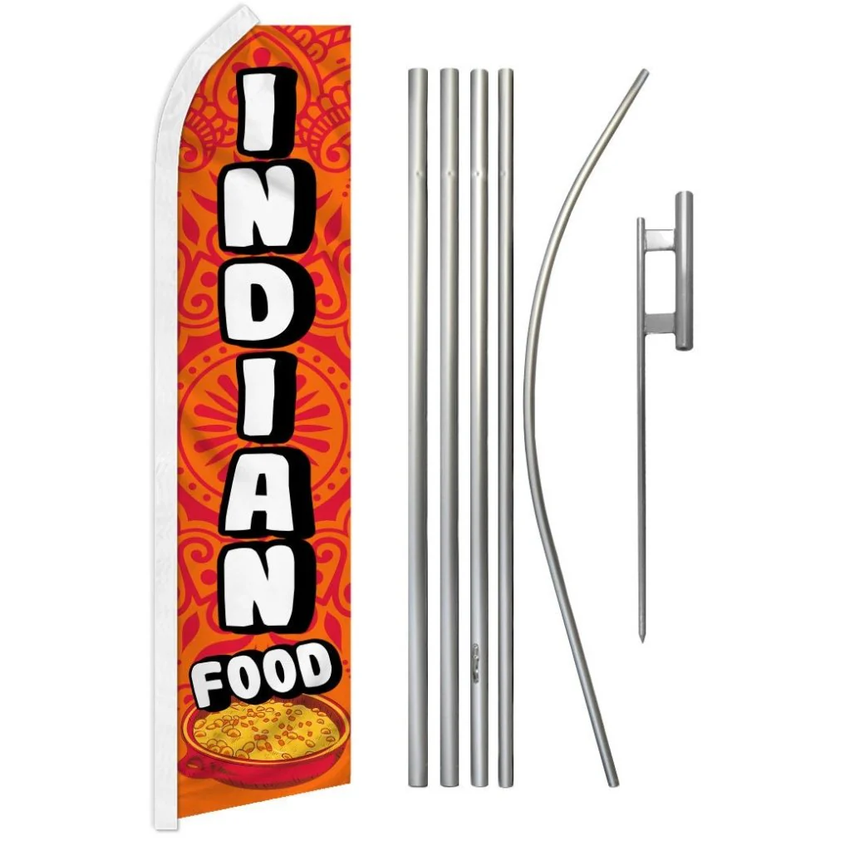 Indian Food Super Flag & Pole Kit