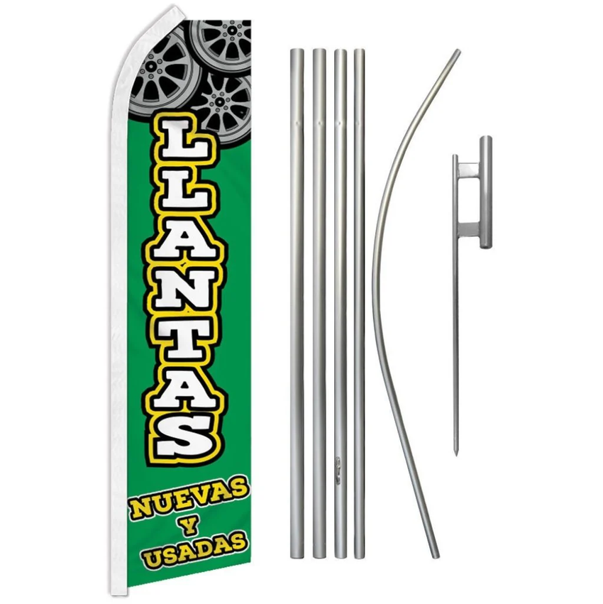 Llantas Nuevas y Usadas Super Flag & Pole Kit