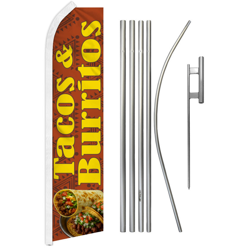 Tacos and Burritos (Burnt Orange) Super Flag