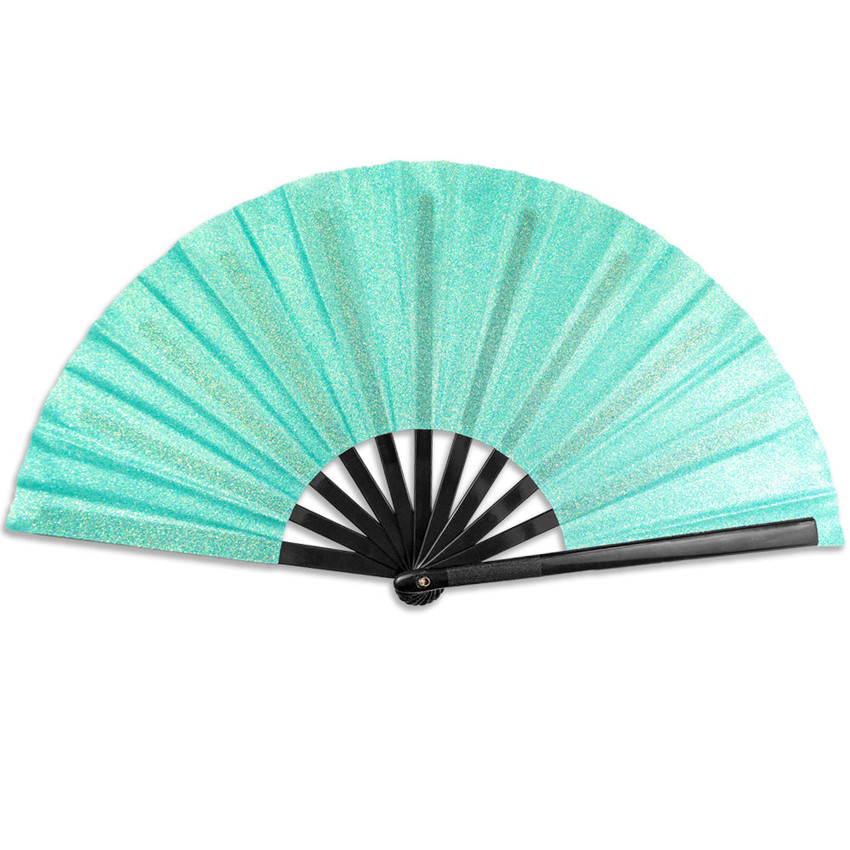 Glitter Mermaid Green X-Large Hand Fan