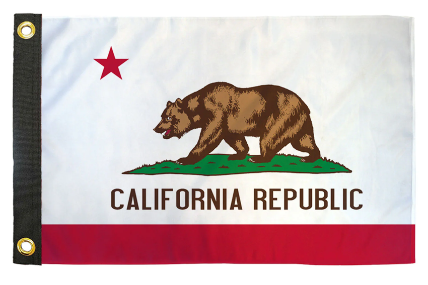California 12x18 Inch Boat & Off-Road Whip Flag – Bear State Flag for UTV, SXS, Dune Buggy & Marine Use