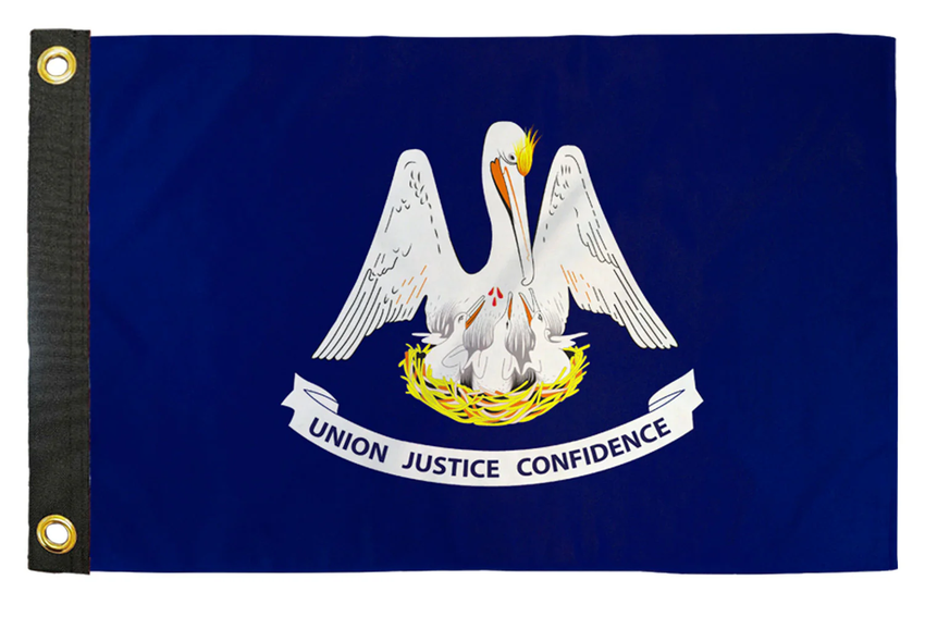 Louisiana 12x18 Inch Boat & Off-Road Whip Flag – State Flag for UTV, SXS, Dune Buggy & Marine Use