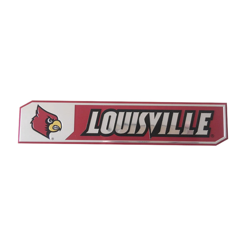 Louisville Cardinals 2 Piece Heavy Duty Aluminum Embossed Truck Emblem Set