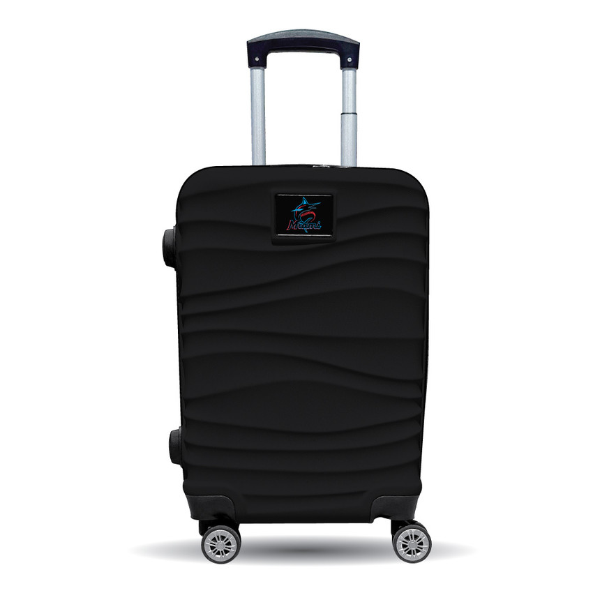 Miami Marlins Color Blitz 21-Inch Hard-Shell Carry-On Spinner Luggage with TSA Lock - Black