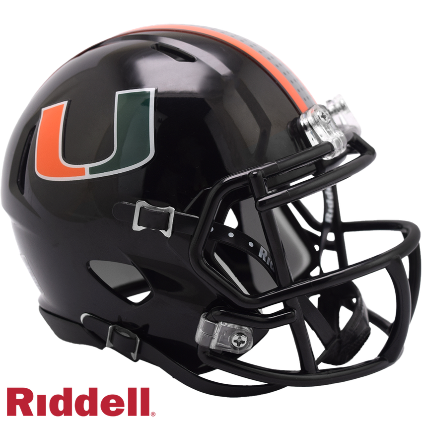 Miami Hurricanes Helmet Riddell Replica Mini Speed Style Black