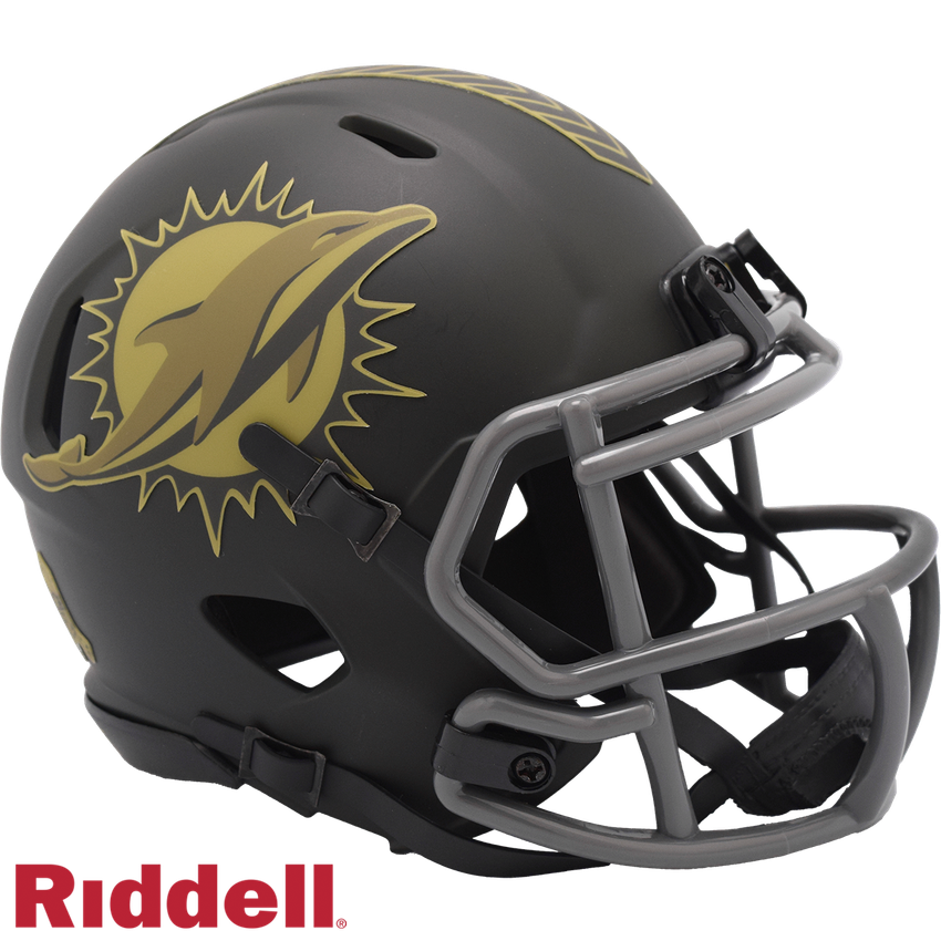 Miami Dolphins Helmet Riddell Replica Mini Speed Style Salute To Service 2025