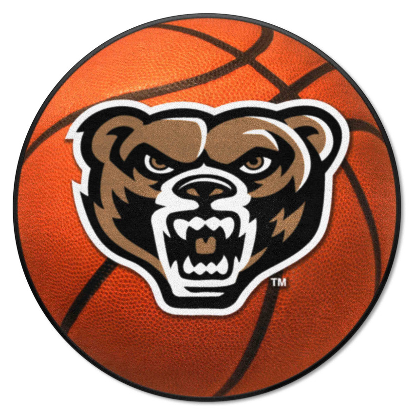 Oakland Golden Grizzlies Basketball Rug - 27in. Diameter