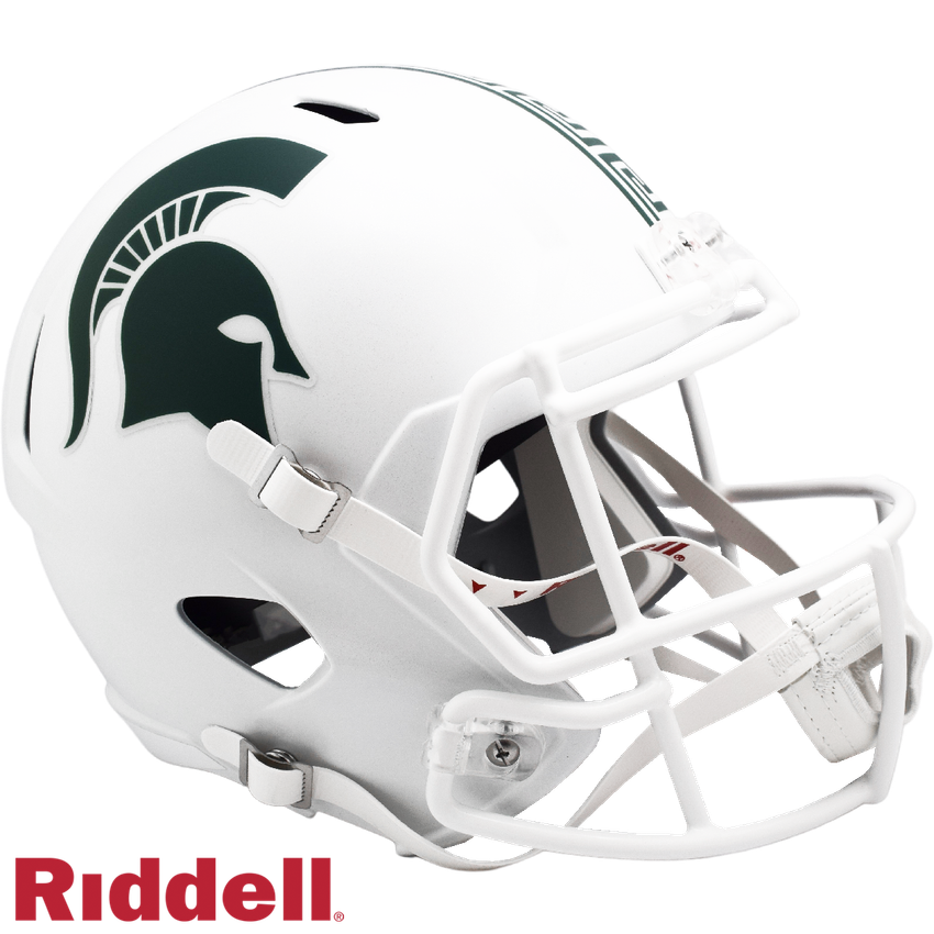Michigan State Spartans Helmet Riddell Replica Full Size Speed Style White