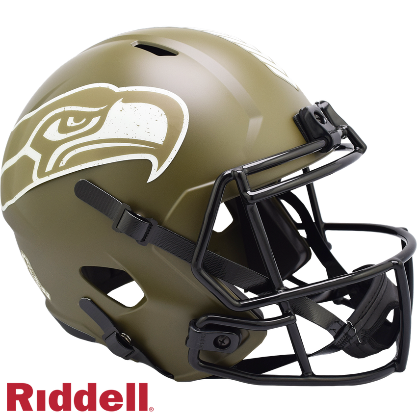Seattle Seahawks Helmet Riddell Replica Full Size Speed Style Salute To Service 2022