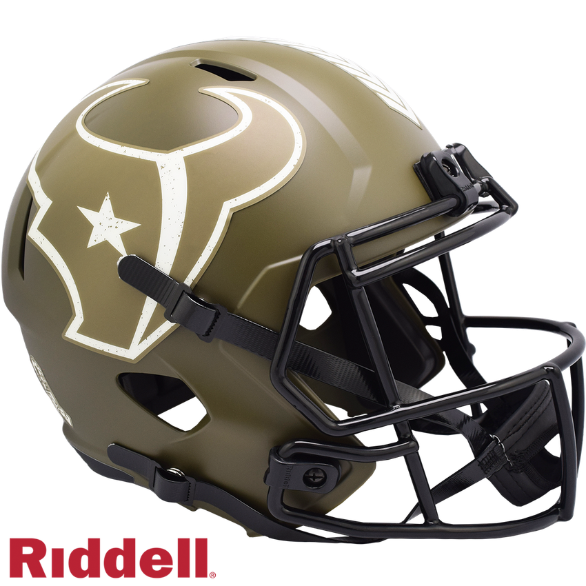 Houston Texans Helmet Riddell Replica Full Size Speed Style Salute To Service 2022