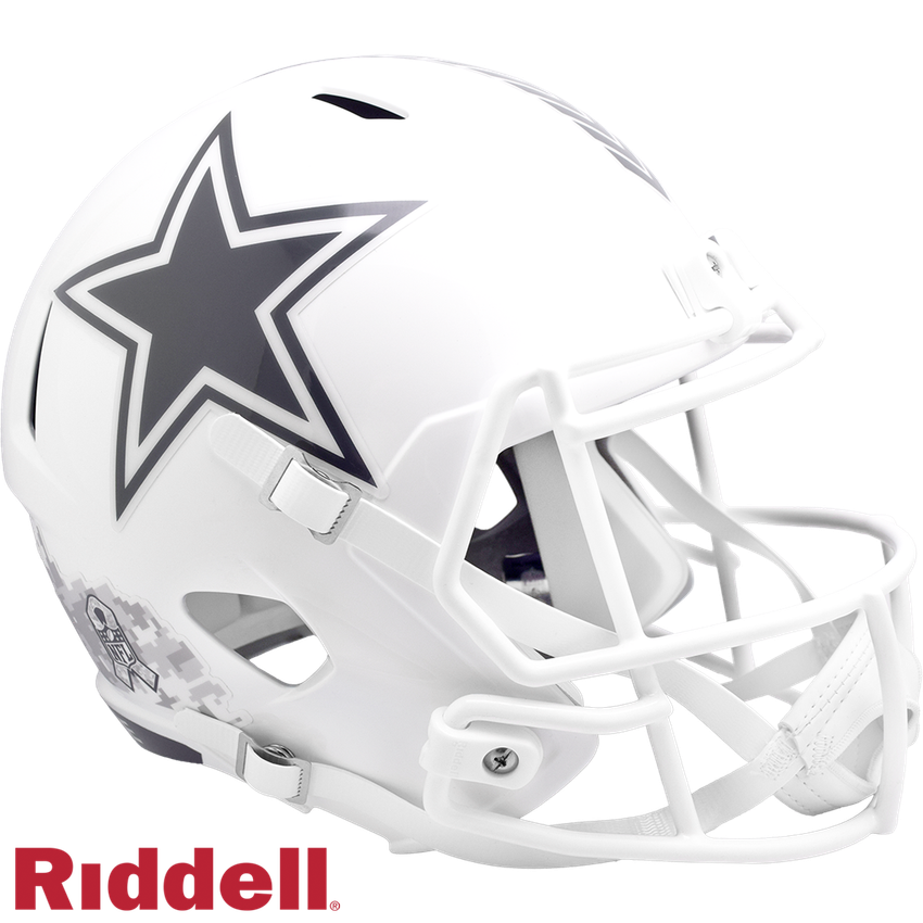 Dallas Cowboys Helmet Riddell Replica Full Size Speed Style Salute To Service 2024