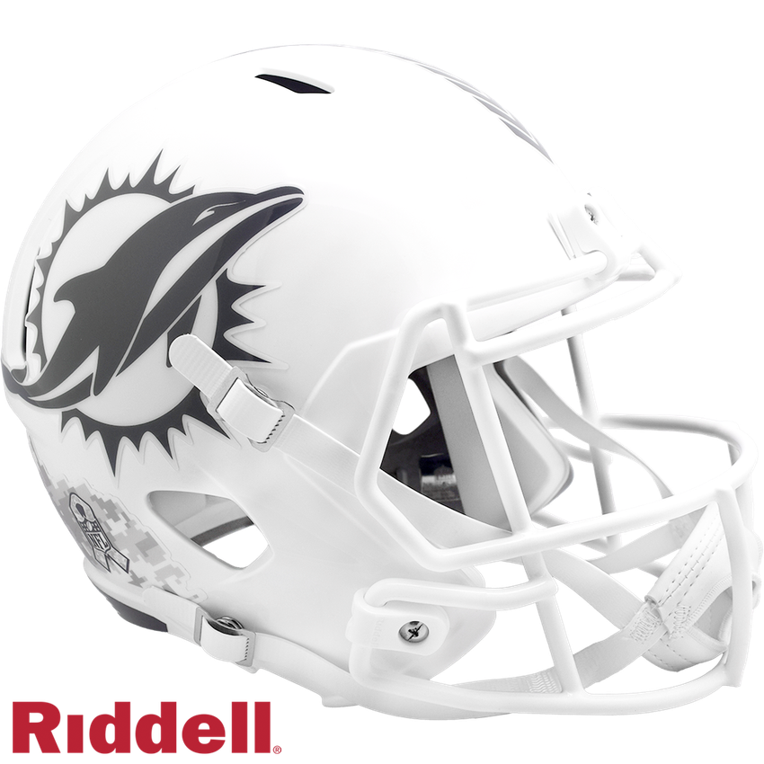 Miami Dolphins Helmet Riddell Replica Full Size Speed Style Salute To Service 2024