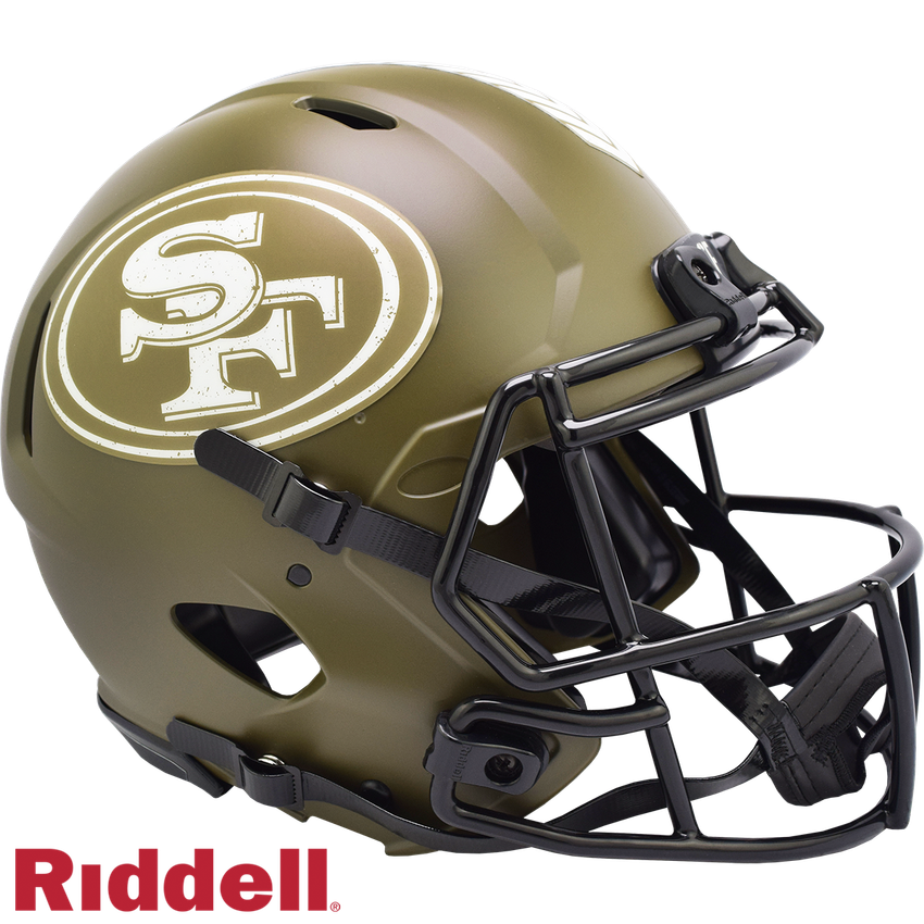 San Francisco 49ers Helmet Riddell Authentic Full Size Speed Style Salute To Service 2022