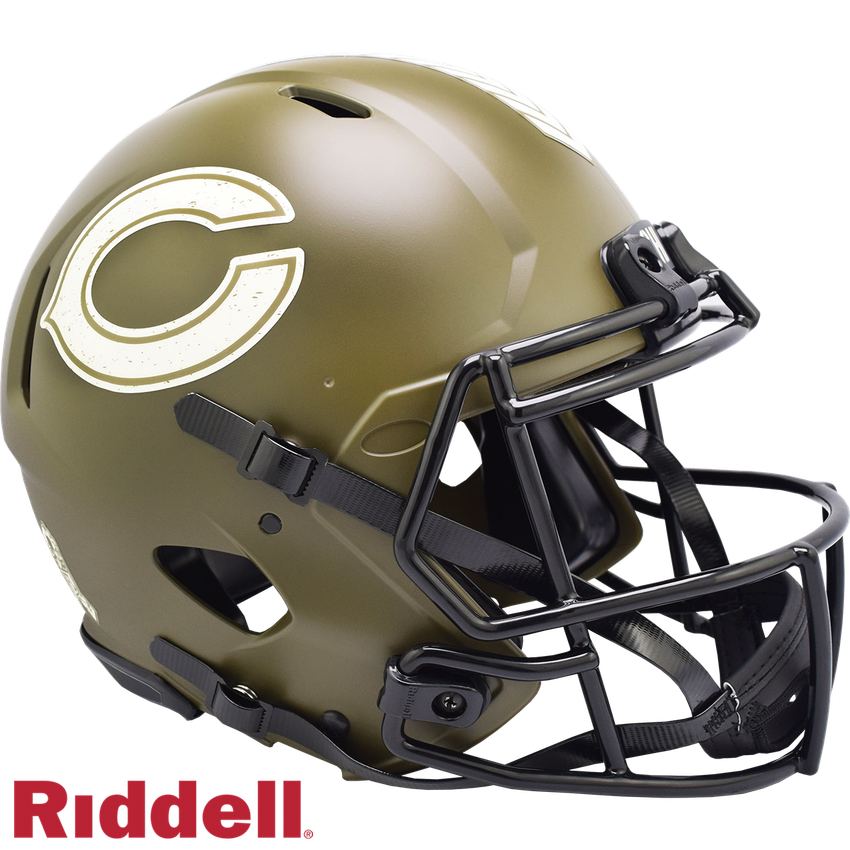 Chicago Bears Helmet Riddell Authentic Full Size Speed Style Salute To Service 2022