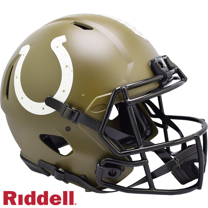 Indianapolis Colts Helmet Riddell Authentic Full Size Speed Style Salute To Service 2022