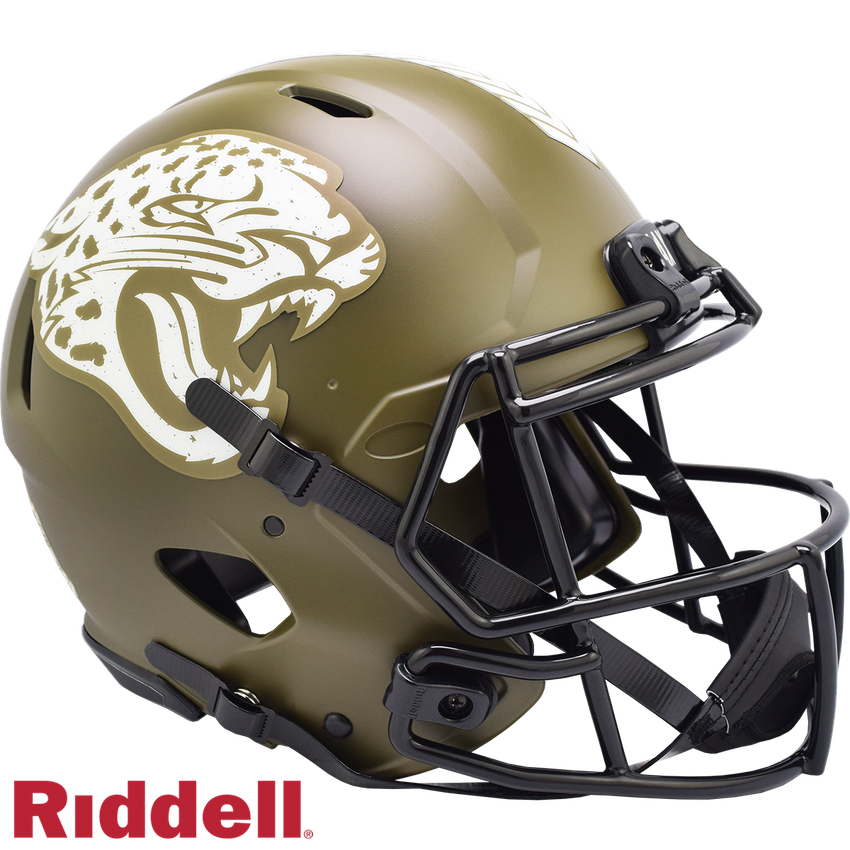 Jacksonville Jaguars Helmet Riddell Authentic Full Size Speed Style Salute To Service 2022