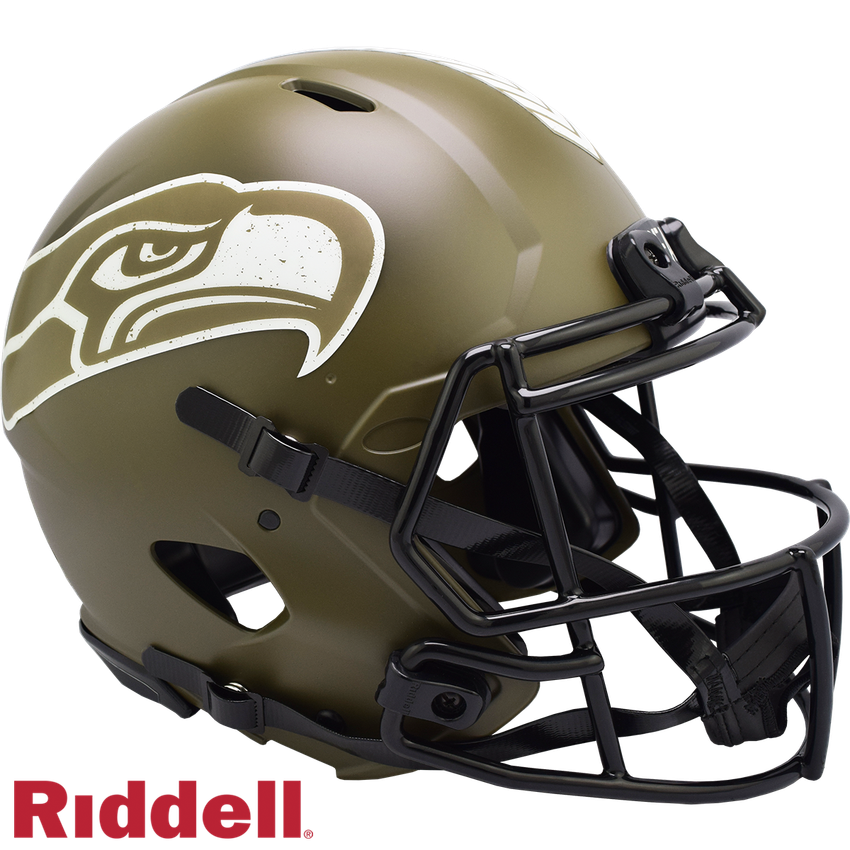 Seattle Seahawks Helmet Riddell Authentic Full Size Speed Style Salute To Service 2022