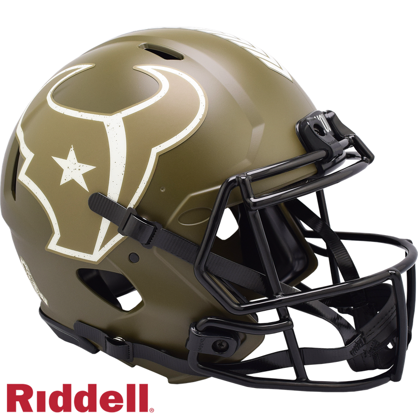 Houston Texans Helmet Riddell Authentic Full Size Speed Style Salute To Service 2022