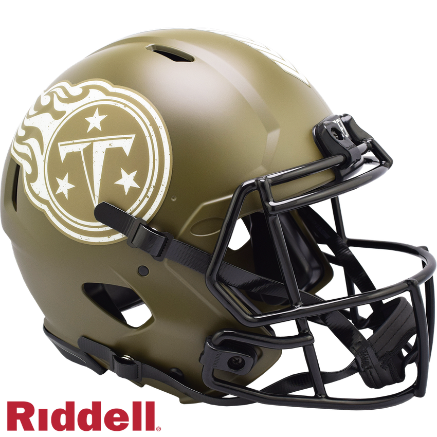 Tennessee Titans Helmet Riddell Authentic Full Size Speed Style Salute To Service 2022