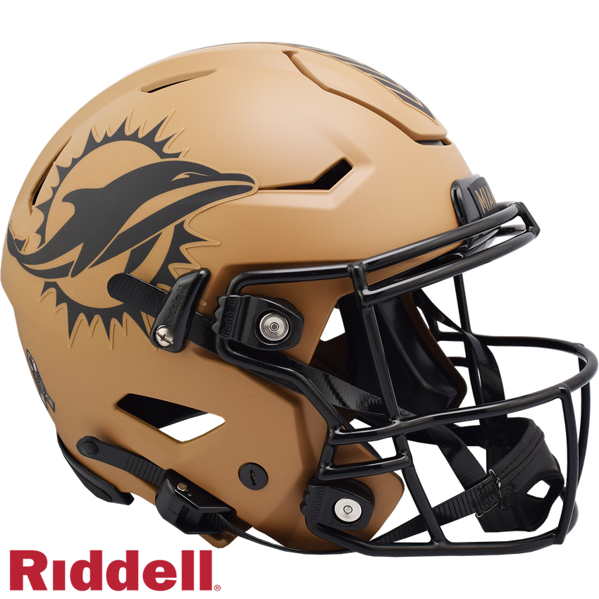 Miami Dolphins Helmet Riddell Authentic Full Size SpeedFlex Style Salute To Service 2023