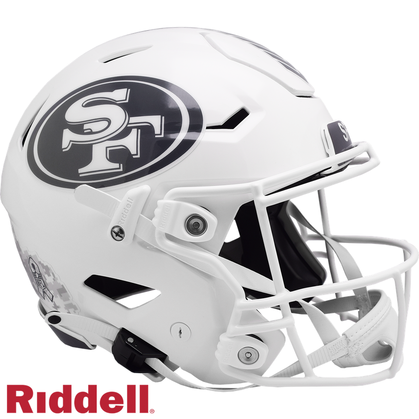 San Francisco 49ers Helmet Riddell Authentic Full Size SpeedFlex Style Salute To Service 2024