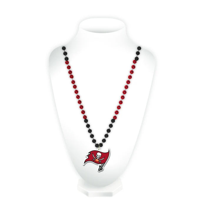 Tampa Bay Buccaneers Beads with Medallion Mardi Gras Style - Special Order