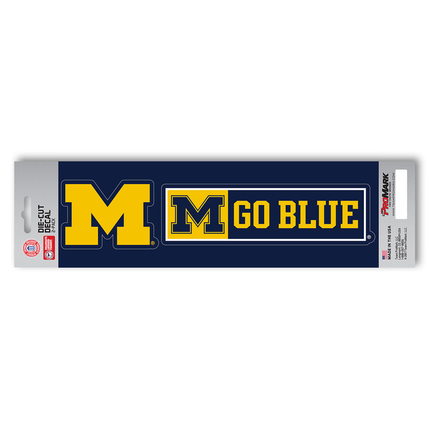 Michigan Wolverines 2 Piece Team Slogan Decal Sticker Set