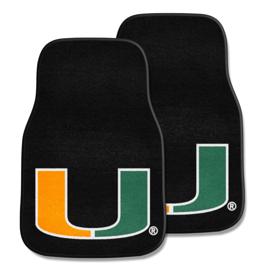 Miami Hurricanes 2-pc Carpet Car Mat Set