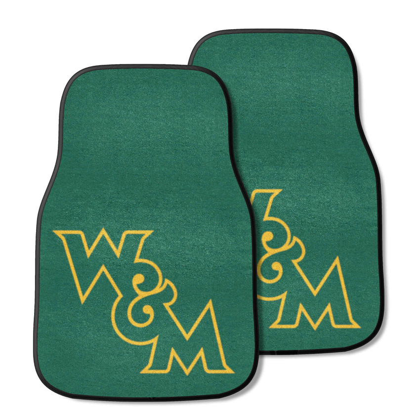 William & Mary Tribe 2-pc Carpet Car Mat Set