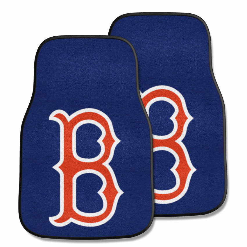 Boston Red Sox Front Carpet Car Mat Set - 2 Pieces B Cap Logo